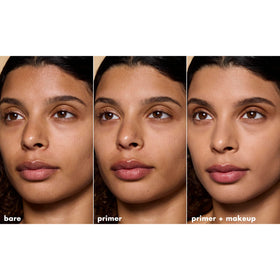 e.l.f. primer applied under foundation demonstrating improved blending and longer wear
