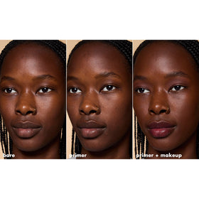 e.l.f. primer swatched on skin showing color-correcting effect and even tone benefit
