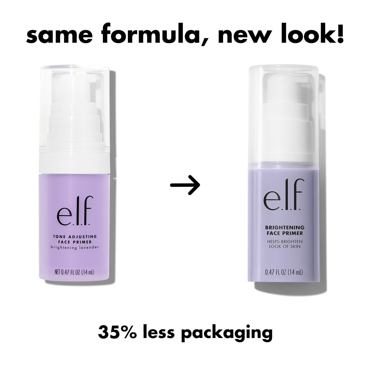 e.l.f. primer dispensing pump with lavender drop illustrating easy controlled application