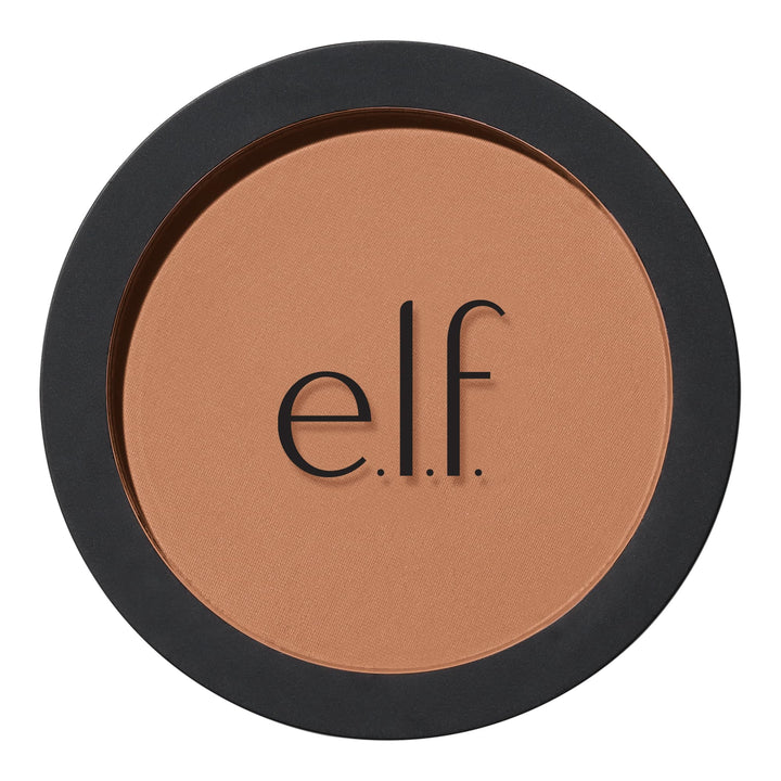 e.l.f. bronzer compact front view showing sleek packaging and shade