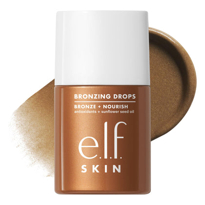 e.l.f. bronzing drops front packaging showing bottle and label for instant glow