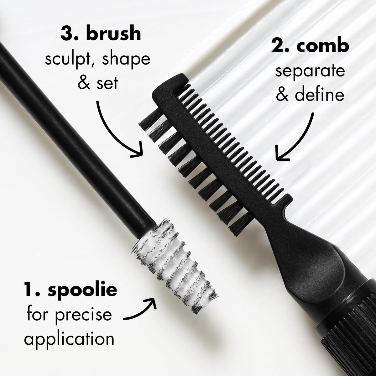 e.l.f. gel tube beside fingers showing compact size and easy portability
