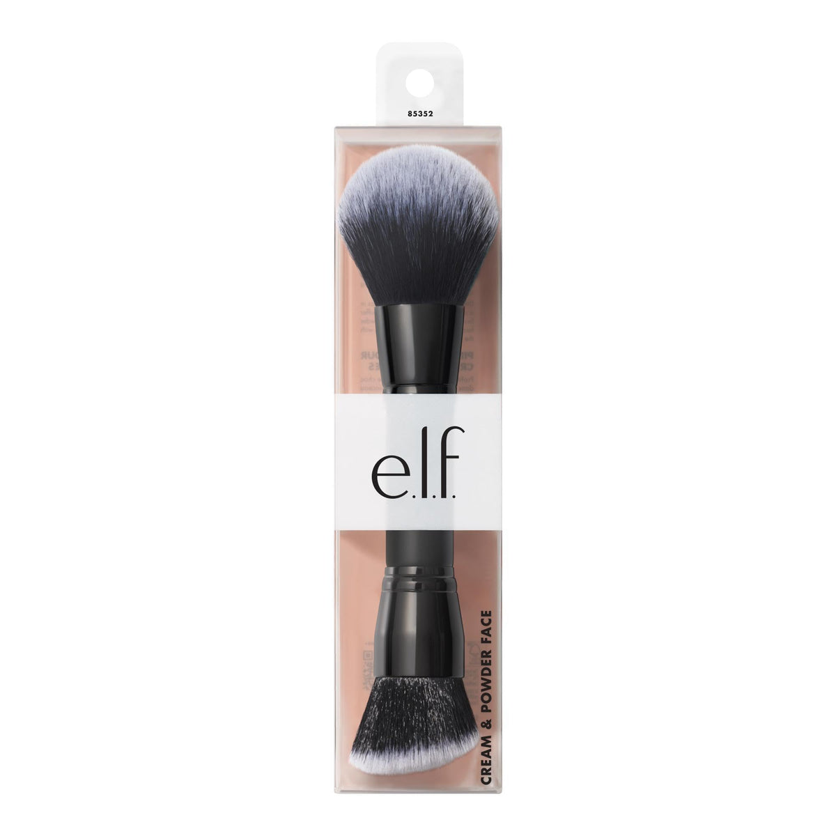 e.l.f. brush in use blending cream foundation for a natural, airbrushed look