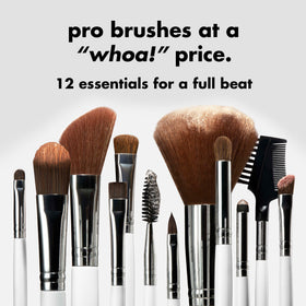 e.l.f. brushes laid out flat showing variety and easy selection