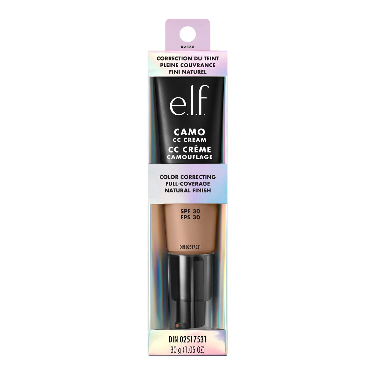 e.l.f. Camo CC Cream next to shade guide showing Medium 370 N match