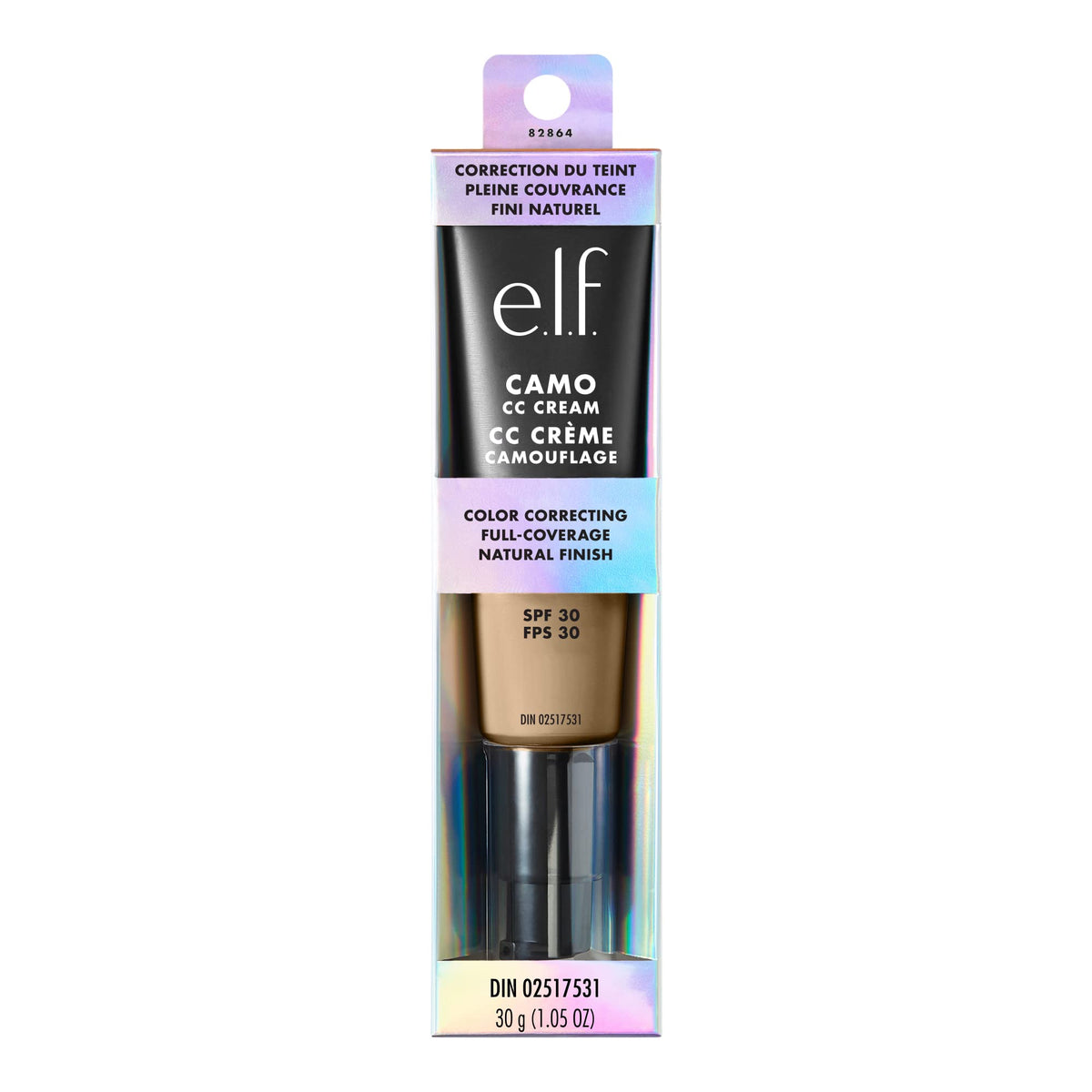 e.l.f. shade swatch Light 205 N showing true color match and buildable coverage