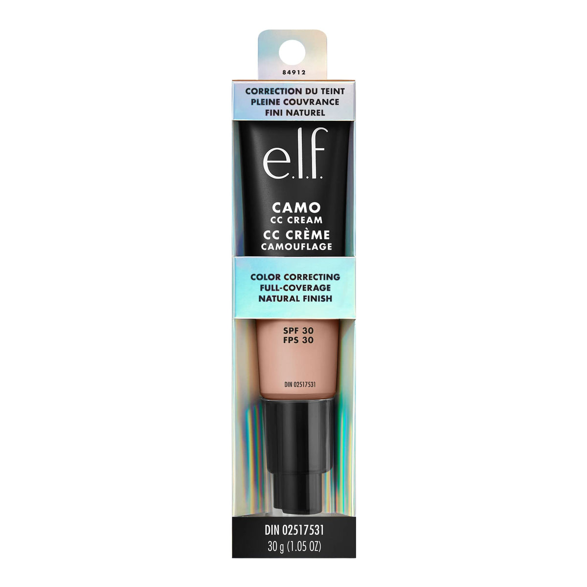 e.l.f. Camo CC Cream next to common items to show tube size and portability benefit