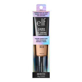 e.l.f. Camo CC Cream next to ruler showing size and travel-friendly benefit