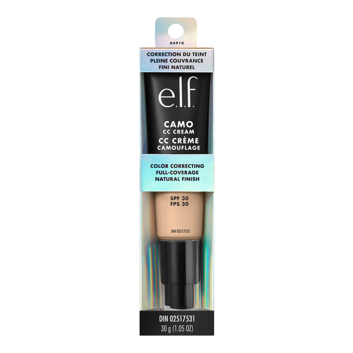 e.l.f. product label highlighting SPF 30 protection benefit and ingredient clarity