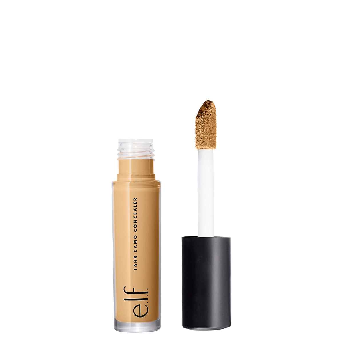 e.l.f. concealer front packaging showing Medium Sand shade and benefits