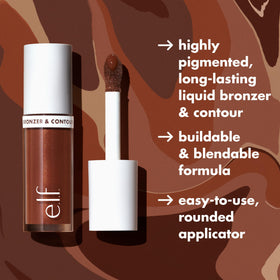 e.l.f. blended bronzer on deeper skin showing natural sculpting