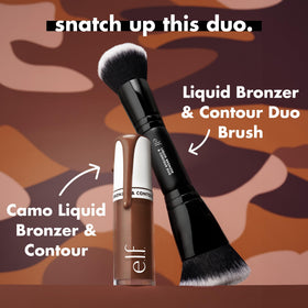 e.l.f. product next to brush and ruler for size and application scale