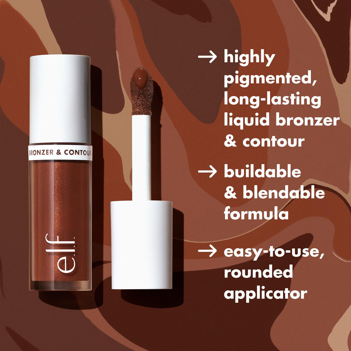 e.l.f. model applying bronzer to cheeks for natural sculpted warmth