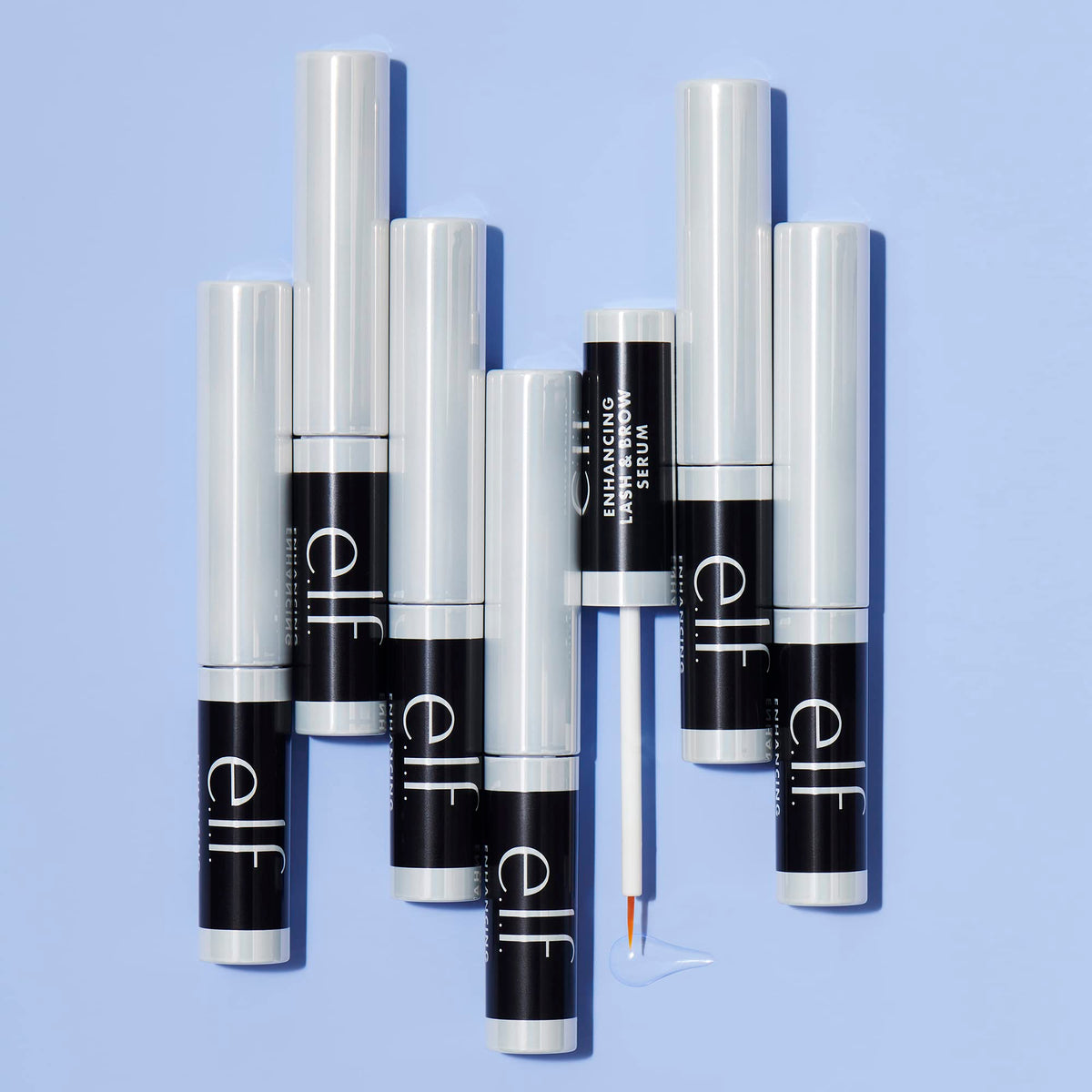 e.l.f. clear serum texture drop on fingertip showing lightweight absorption benefit fast-dry