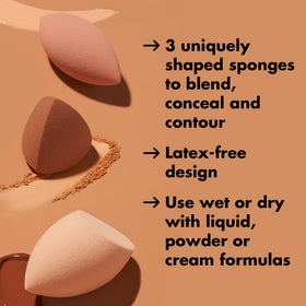 e.l.f. Contour Pyramid Sponge angle detail for sharp contouring and baking control