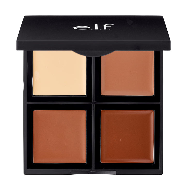 e.l.f. cream contour palette front compact showing four shades and travel-friendly design