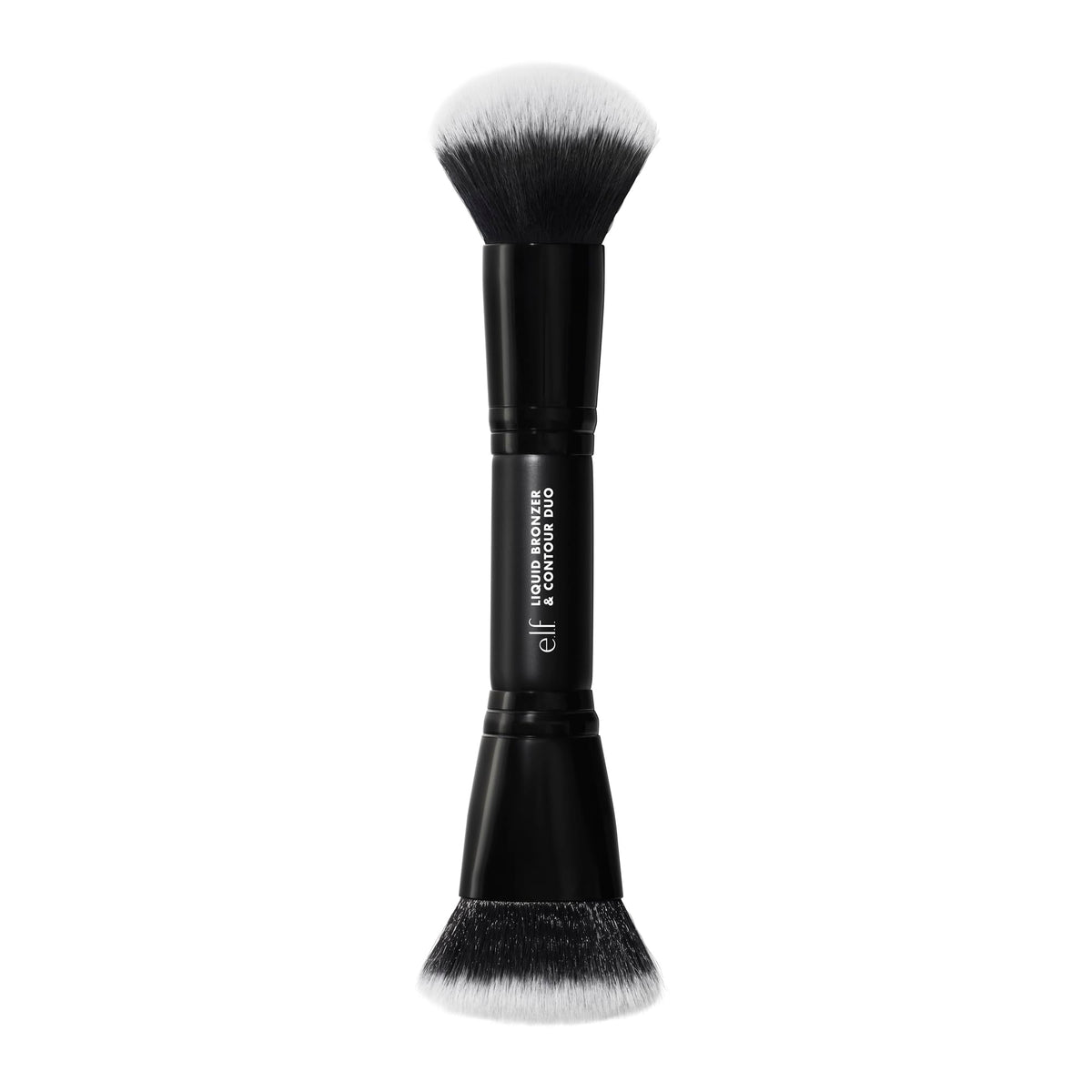 e.l.f. duo brush front view showing dual-ended design and compact benefits