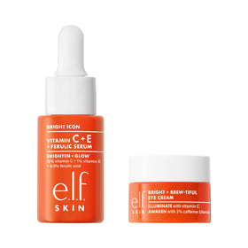 e.l.f. eye cream being tapped under eye demonstrating de-puffing and brightening