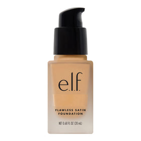 e.l.f. bottle front view showing Buff shade and compact packaging benefits