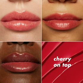 e.l.f. lips wearing Slipstick close-up showing hydrated soft-shine effect