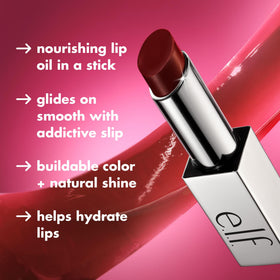 e.l.f. close-up of stick texture highlighting smooth, non-sticky finish