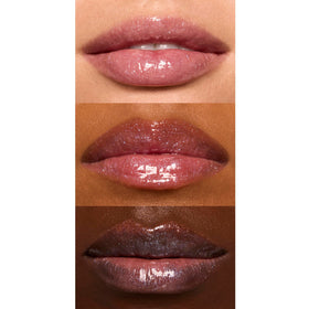 e.l.f. texture swatches on skin highlighting sheer color and glossy finish