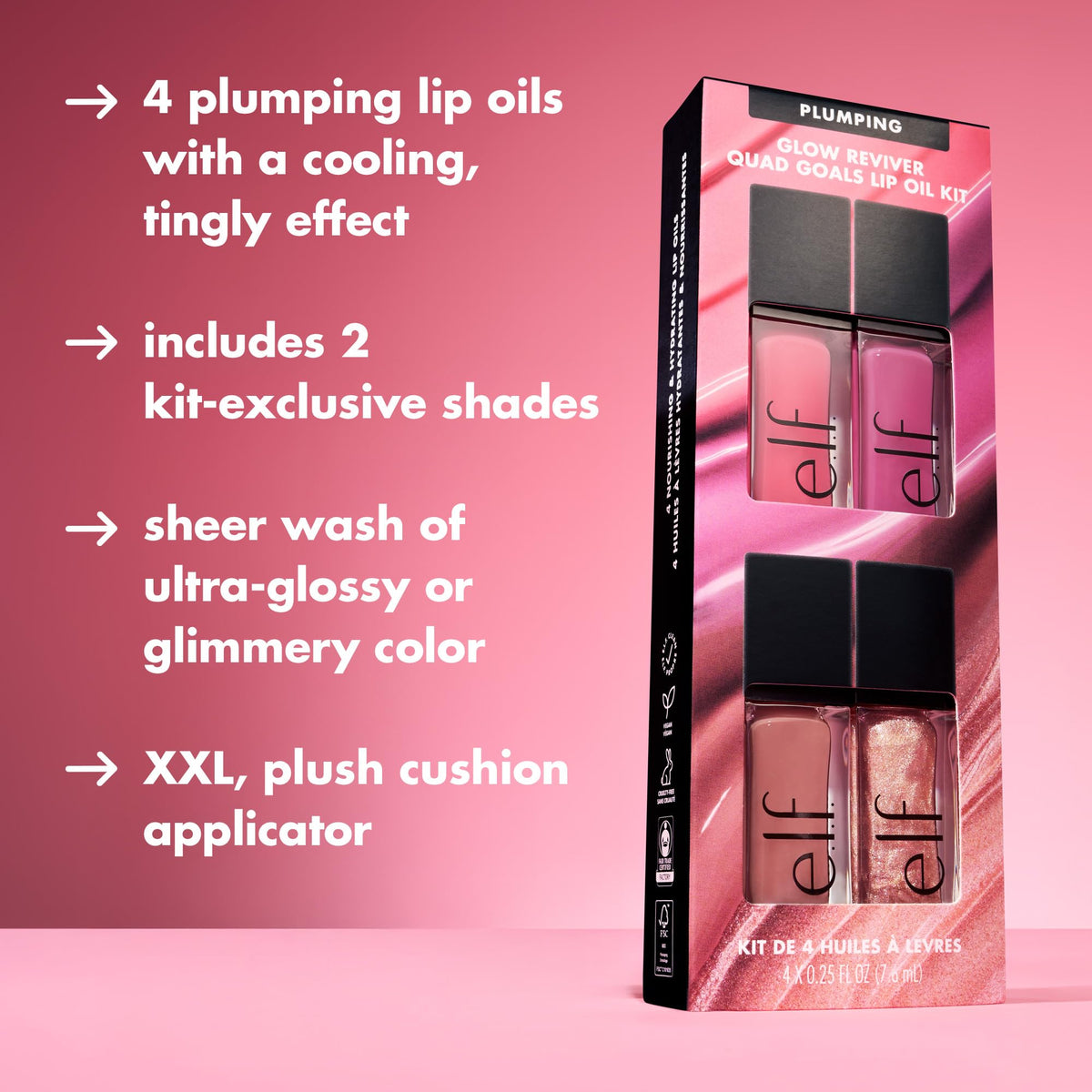 e.l.f. lip oil texture swatched showing non-sticky shine and hydration benefit