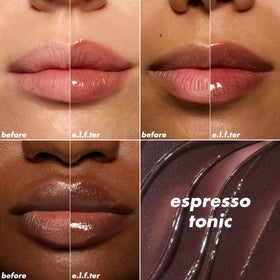 e.l.f. texture swirl on skin showing glossy, non-sticky finish and nourishing oils