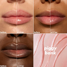 e.l.f. lip oil texture swirl highlighting nourishing, non-sticky finish