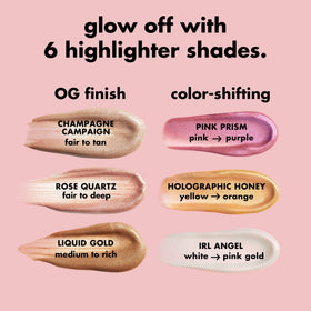 e.l.f. applying highlighter on cheekbone for instant radiance