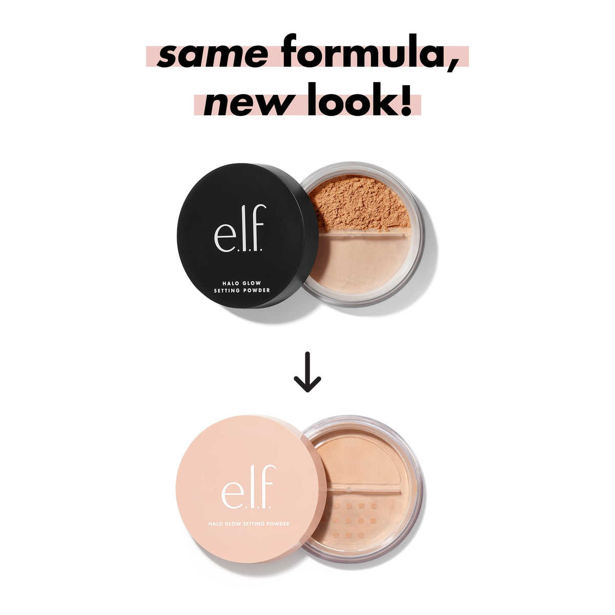 e.l.f. Halo Glow being applied with fluffy brush to set makeup and reduce visible pores