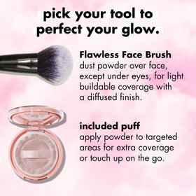 e.l.f. Halo Glow before and after split-face demonstrating reduced shine benefit