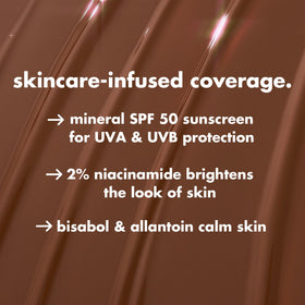 e.l.f. split-face before and after demonstrating natural, dewy coverage
