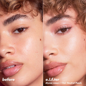 e.l.f. before and after comparison showing visible pore-softening effect