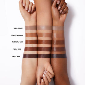 e.l.f. Halo Glow Contour liquid texture swatch demonstrating blendable luminous finish