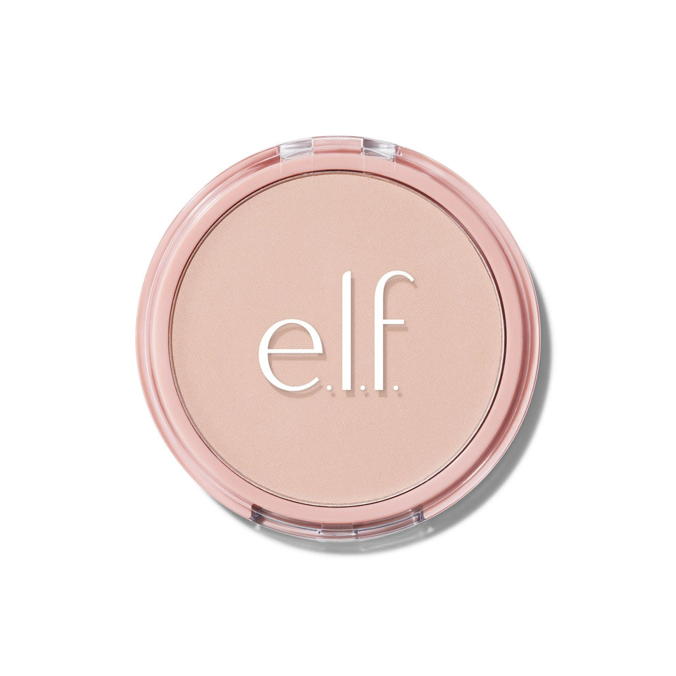 e.l.f. front view of compact showing sleek packaging and travel-friendly design
