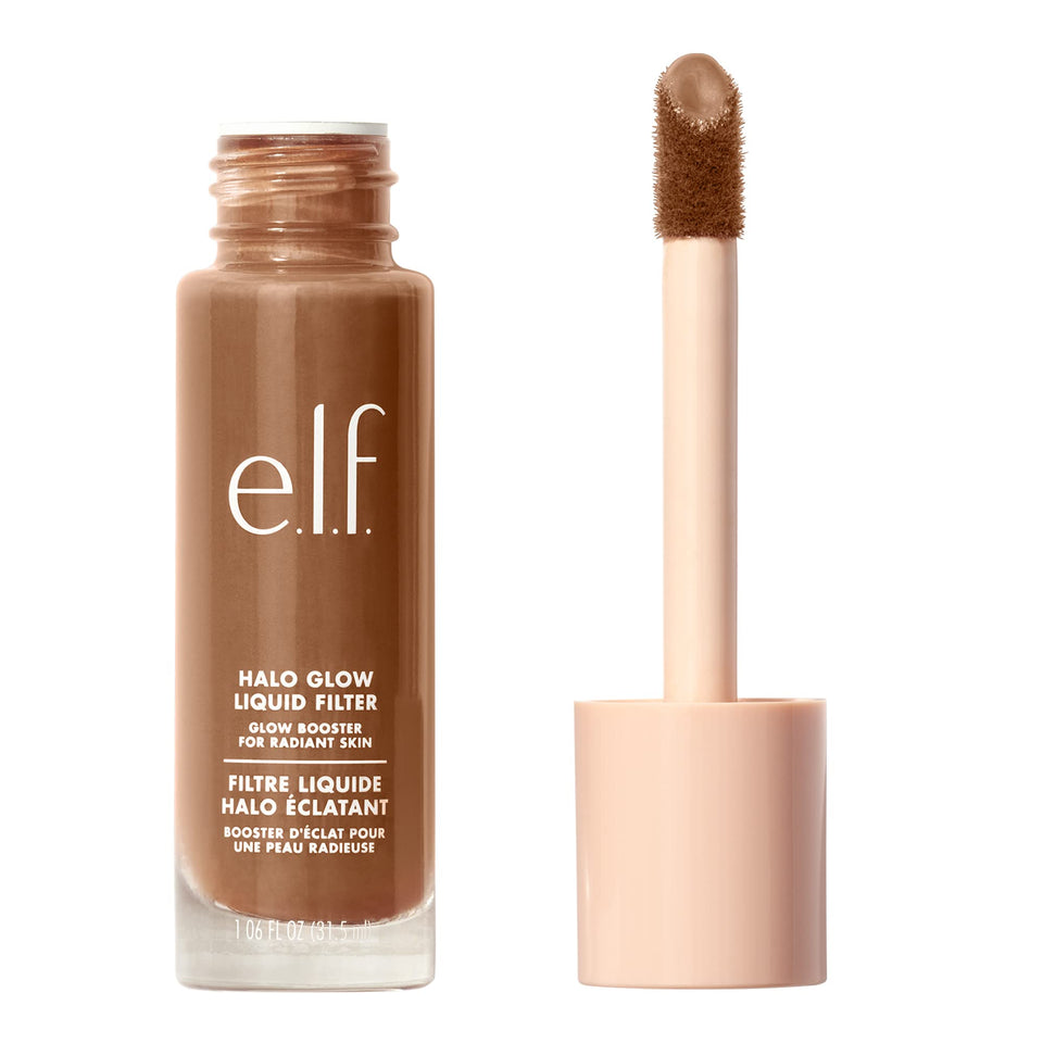 e.l.f. Halo Glow front packaging showing bottle and label, highlights product clarity and ease
