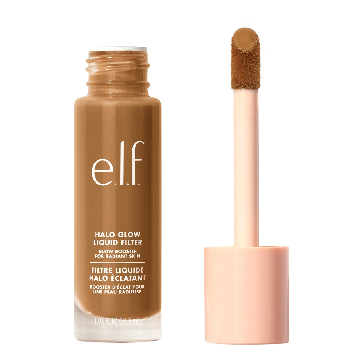 e.l.f. Halo Glow front packaging showing shade and branding, conveys product clarity