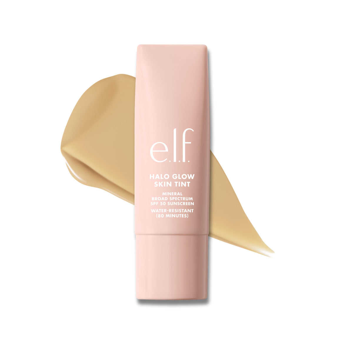 e.l.f. front view of Halo Glow tube showing compact sunscreen and tint