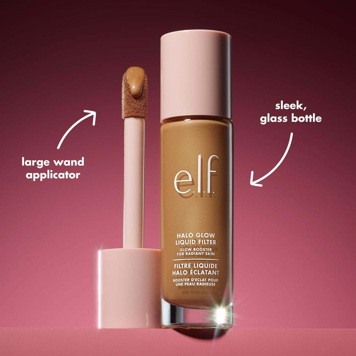 e.l.f. Halo Glow used as highlighter on cheekbone for lit-from-within sheen