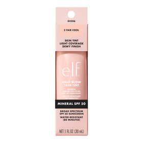 e.l.f. Halo Glow Skin Tint on bathroom vanity showing everyday skincare-meets-makeup