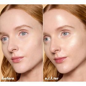 e.l.f. powder layered over Halo Glow wand for intensified luminosity