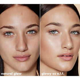 e.l.f. Halo Glow on bathroom vanity, lifestyle scene showing everyday radiant routine