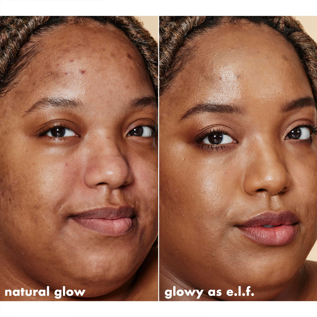 e.l.f. Halo Glow on vanity styled with mirror portraying everyday radiance