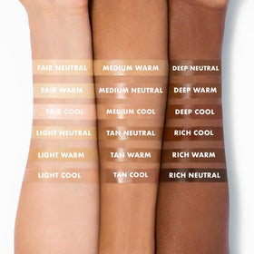 e.l.f. Halo Glow Skin Tint label close-up on 3 Fair Cool indicating shade and ingredients
