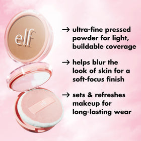 e.l.f. powder surface detail highlighting ultra-fine, light-reflecting particles