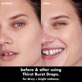 e.l.f. product applied to cheek demonstrating instant dewy, plump look