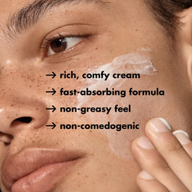 e.l.f. hand applying cream to face to show soothing, calming effect