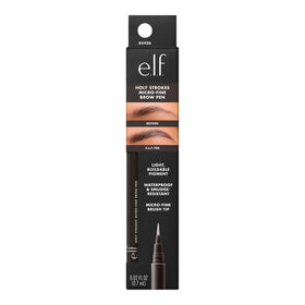 e.l.f. pen tucked inside a makeup bag for travel-ready waterproof brow detail