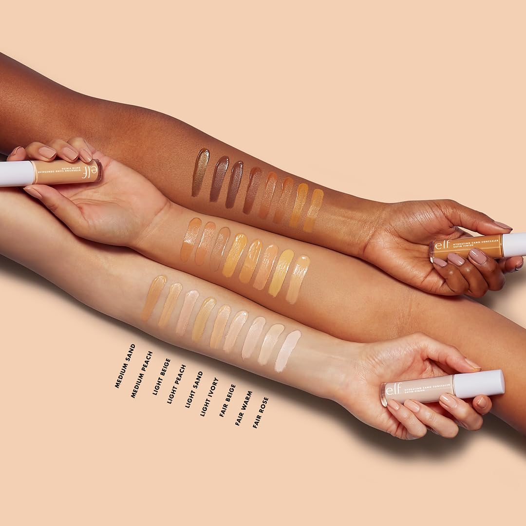 e.l.f. concealer applied under eye showing brightening and smooth finish